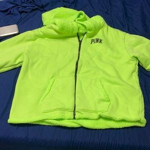 Green teddy jacket